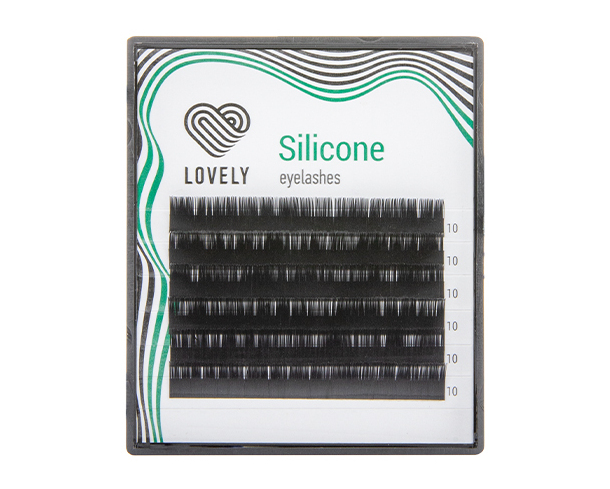 Pestañas negras Lovely "Silicone", curva C+