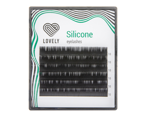 Pestañas negras Lovely "Silicone", curva D